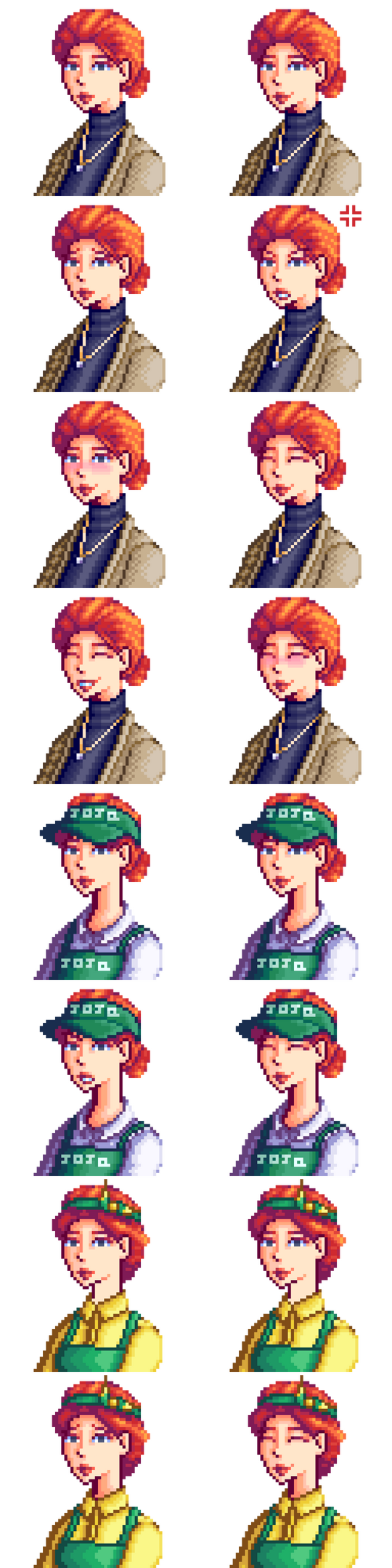 Claire (Stardew Valley Expanded Mod) Portrait replacements of the character "Claire" for the "Stardew Valley Expanded" mod by FlashShifter.
