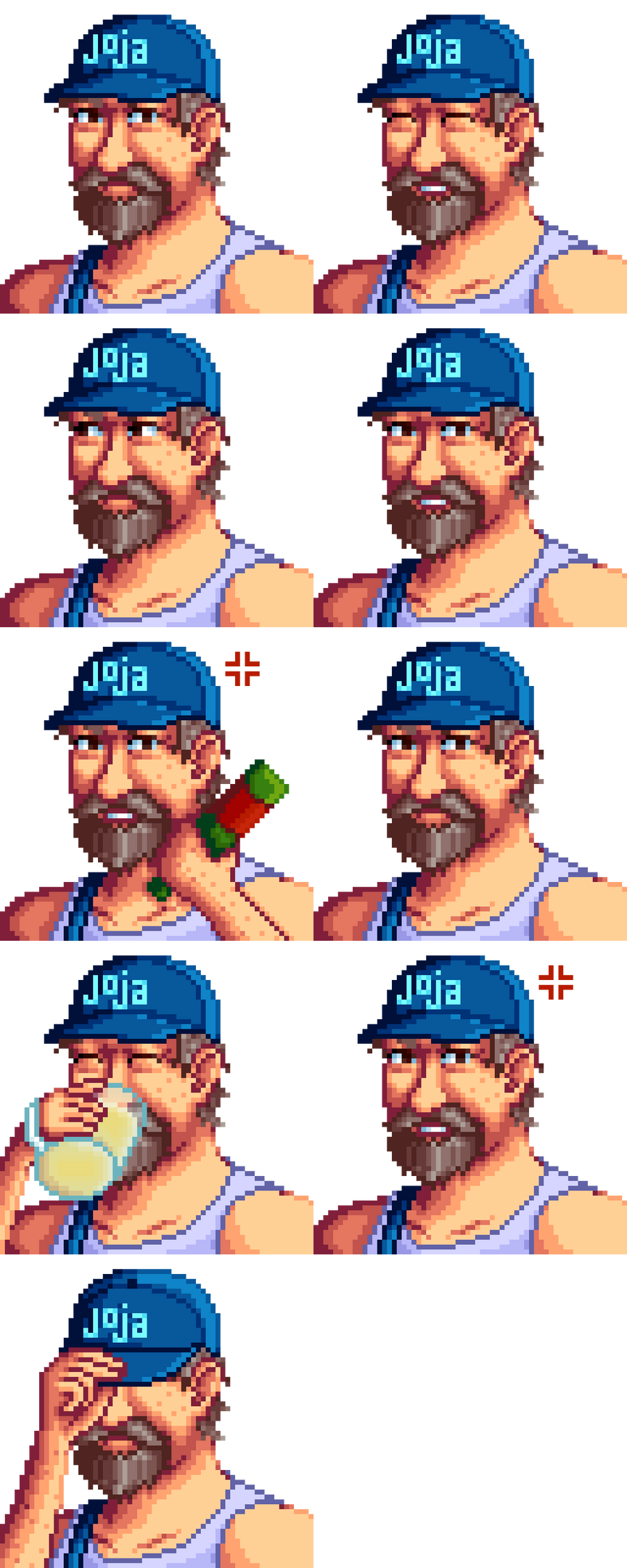 Portrait replacements of the character "Andy" for the "Stardew Valley Expanded" mod by FlashShifter.